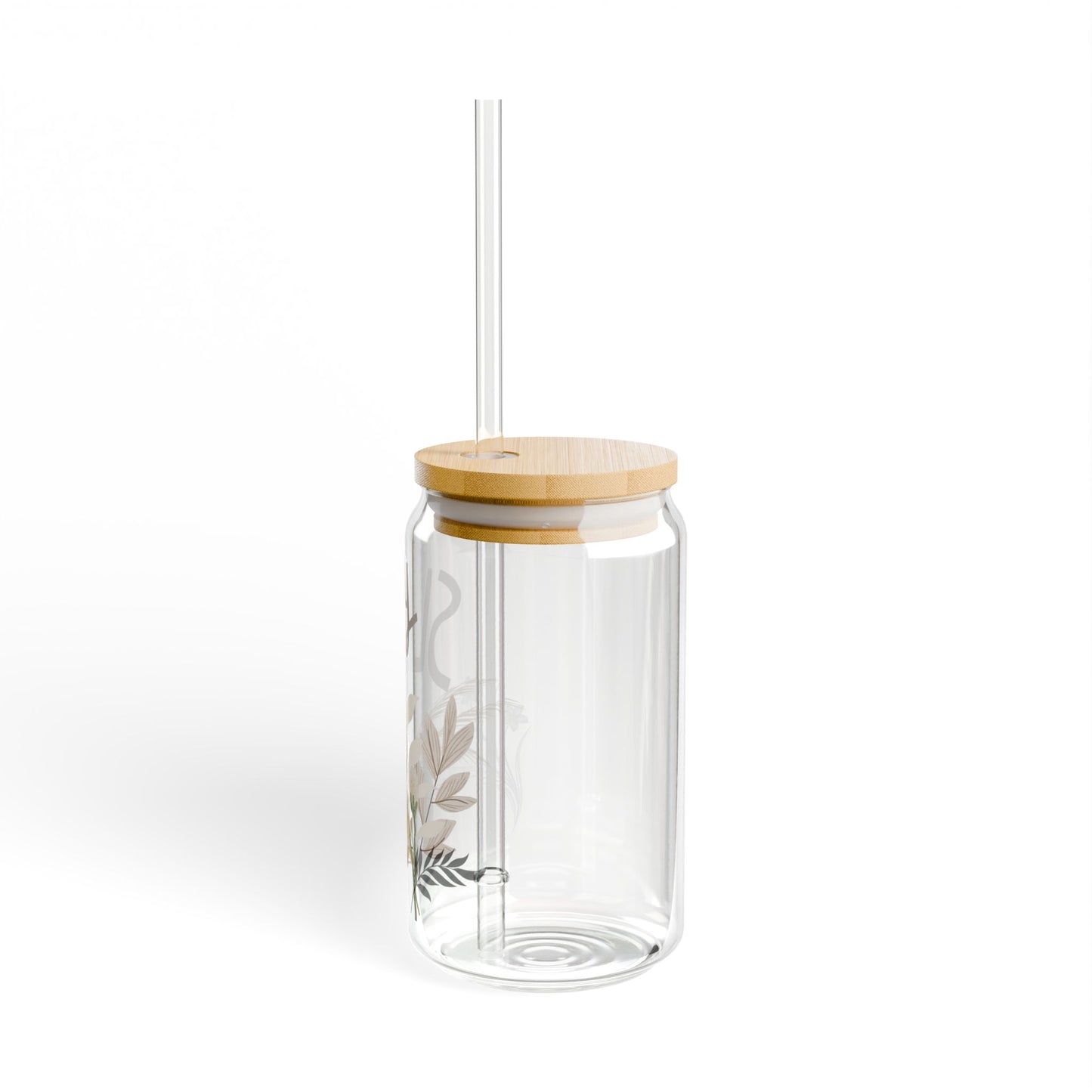 Botanical Slay Sipper Glass - 16oz Eco-Friendly Drinkware with Straw